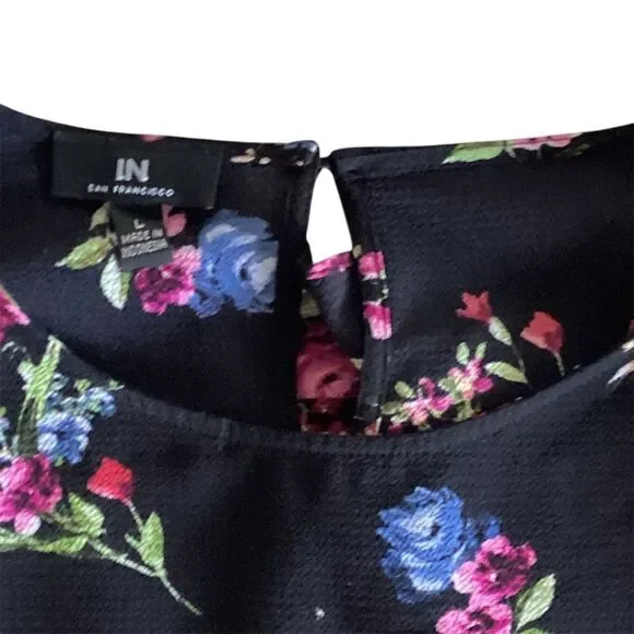 I.N. San francisco Women's Floral Long Sleeve Blouse Multicolor Size L - Picture 2 of 7